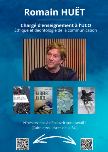 Affiche détaillant les publication de Romain Huet